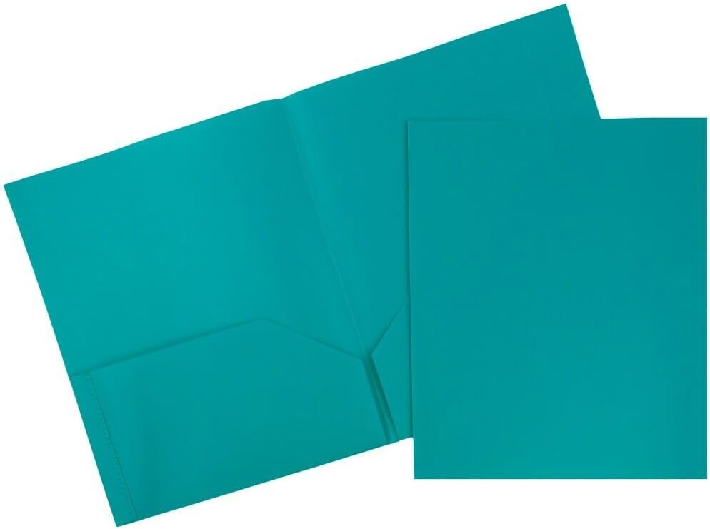 JAM PAPER Plastic 2 Pocket POP Folders - Durable School Folders - Assorted Fashion Colors - Bulk 144 Folders/Box (24 Assorted Packs of 6)