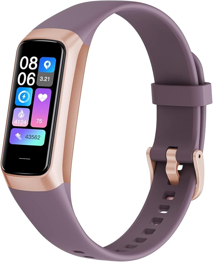 Fitness Tracker with 24/7 Blood Oxygen Heart Rate and Sleep Monitor,IP68 Waterproof,1.10''AMOLED Touch Color Screen,Step Counter Health Activity Trackers for Women Men (Bordeaux)