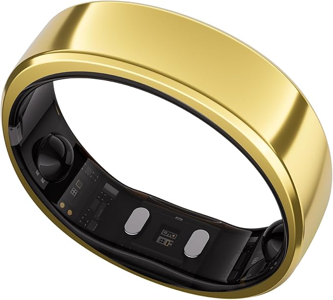 RingConn Gen 2, Worldâs First Smart Ring with Sleep Apnea Monitoring, No APP Subscription, 12-Day Battery Life, Stress/Heart Rate/Women's Health Tracker, Android & iOS Compatible (Gold, Size 12)