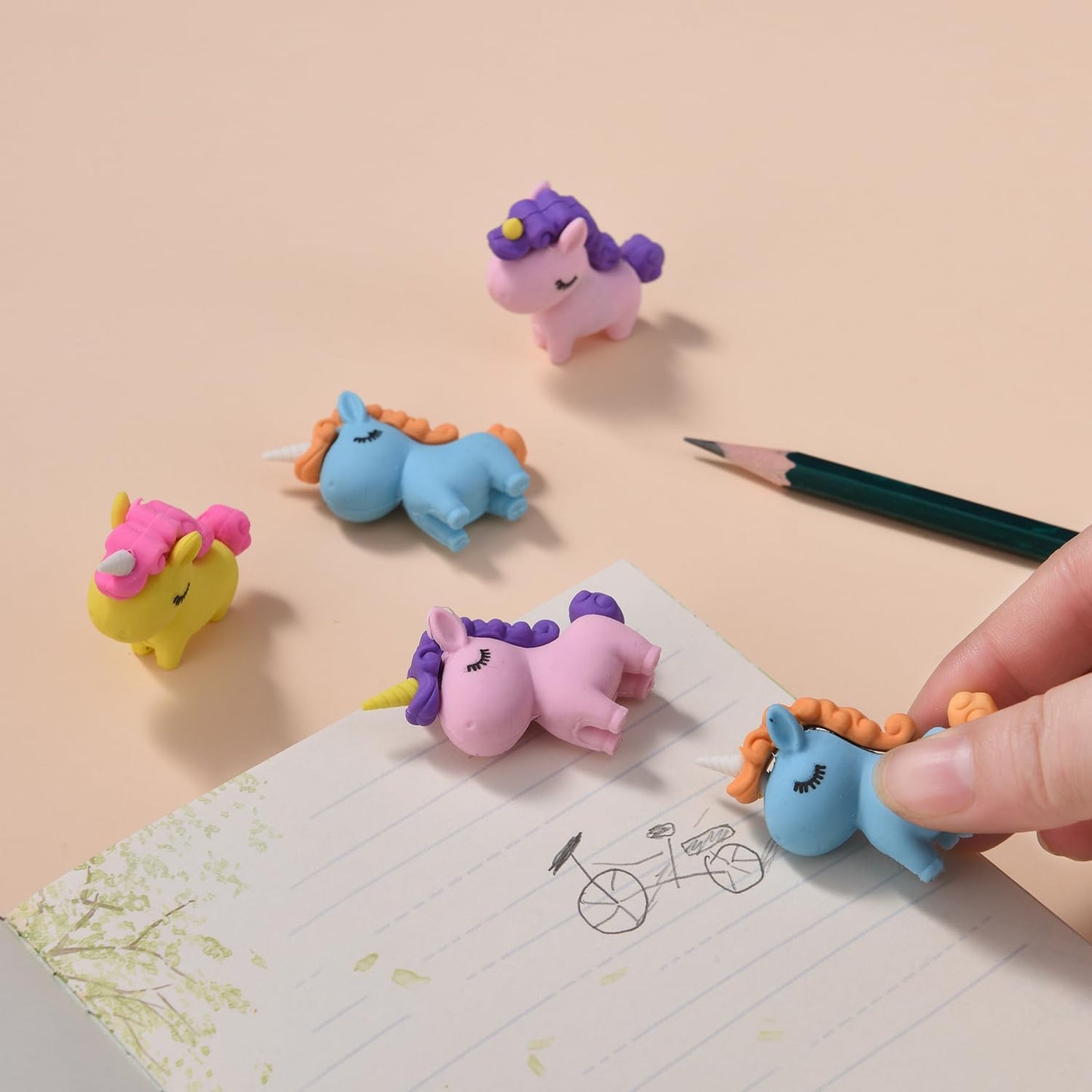 18 Pack Unicorn Erasers for Kids, 3D Animal Erasers for Boys and Girls, Fun Take Apart Erasers for School Supplies Prize Gifts Party Favors