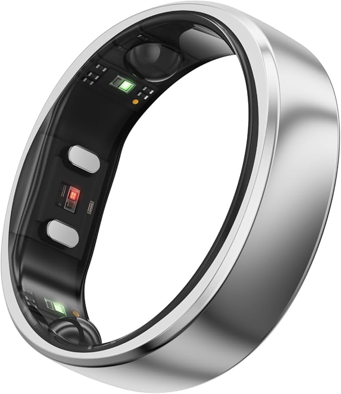 RingConn Gen 2, Worldâs First Smart Ring with Sleep Apnea Monitoring, No APP Subscription, 12-Day Battery Life, Stress/Heart Rate/Women's Health Tracker, Android & iOS Compatible (Silver, Size 10)