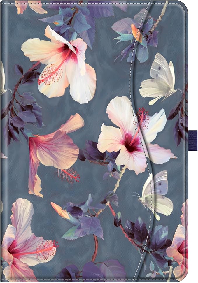 Fintie Case for Samsung Galaxy Tab A9 Plus/A9+ 5G 11 Inch 2023 Model (SM-X210/X216/X218), Multi-Angle Viewing Smart Stand Back Cover with Pocket Auto Wake/Sleep, Blooming Hibiscus