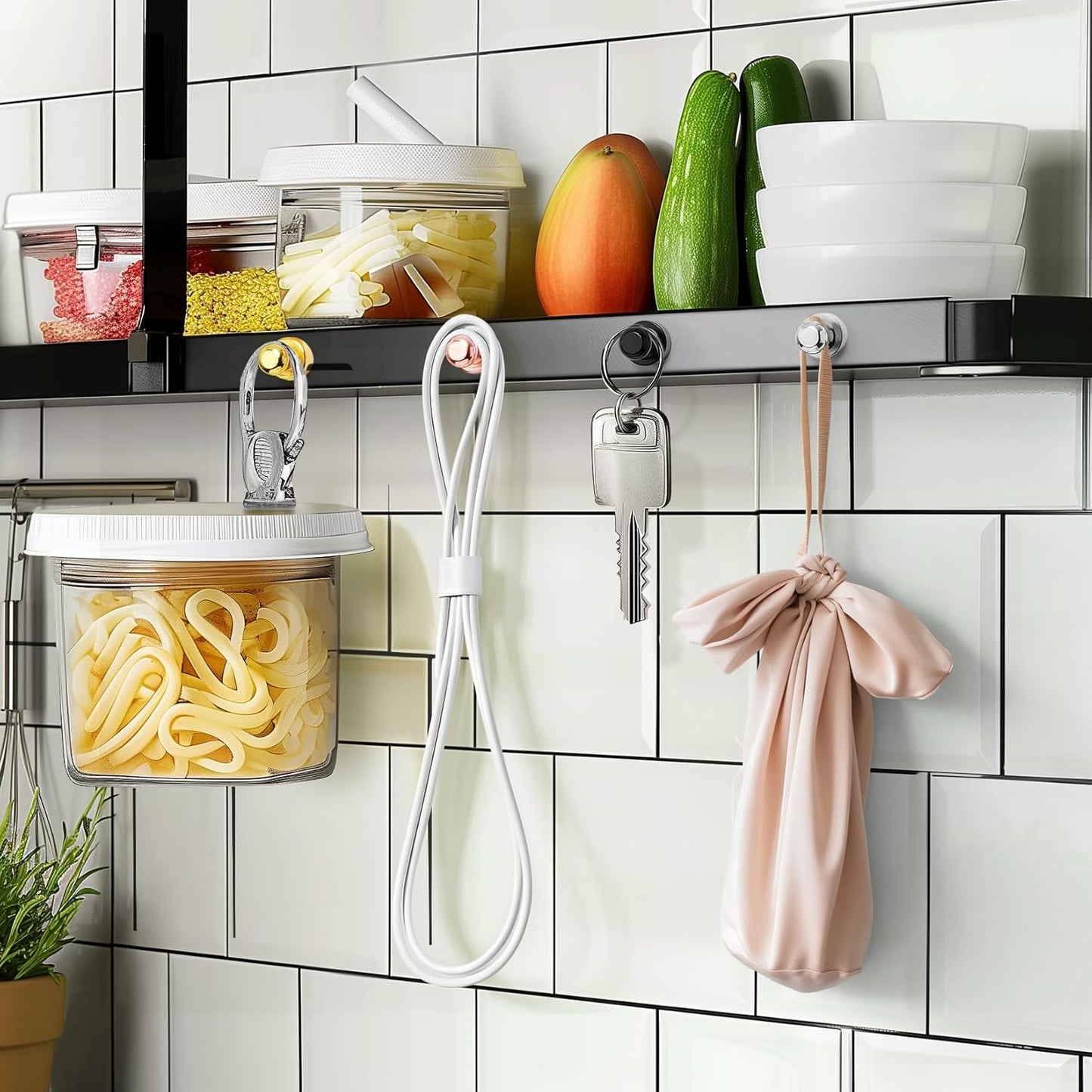 FINDMAG 14 PCS Black Fridge Magnets, Small and Strong Whiteboard Magnets for Office, Home, Locker Accessories, Map Decorative