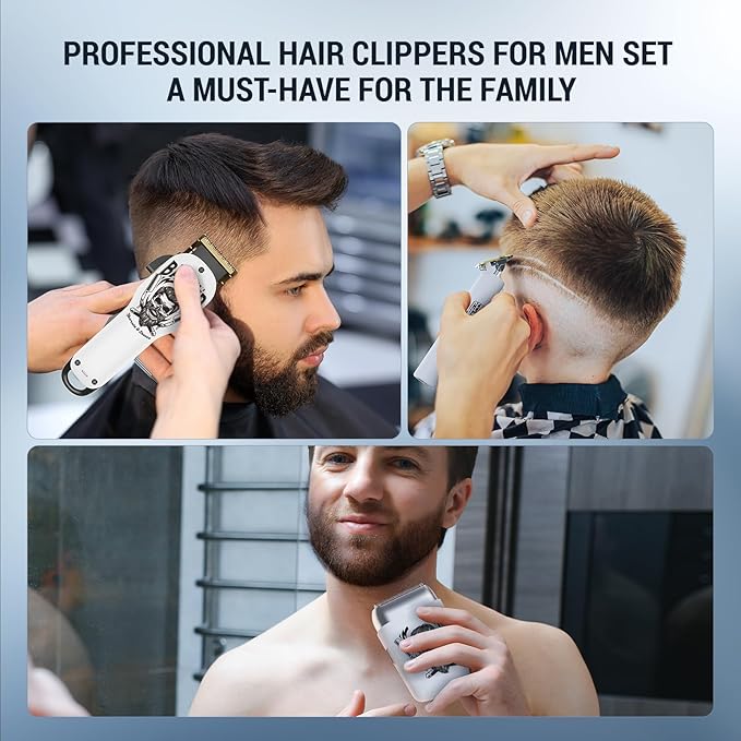BESTBOMG® Hair Clippers for Men Professional, Beard Trimmer Kits & Sets, Electric Shavers, Hair Clippers & Trimmer Ceramic T-Blade, for Barber, for Gifts