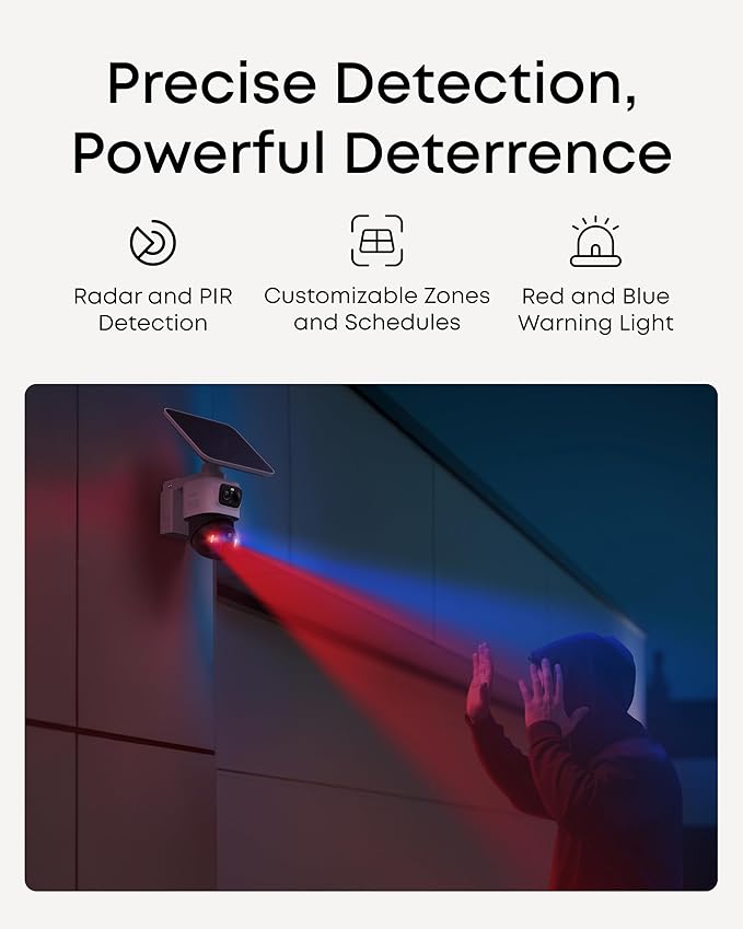 eufy Security eufyCam S4, Solar Security Camera Wireless Outdoor, Triple Lens Bullet-PTZ Cam, 4K UHD, 360° Pan and Tilt, Auto Track, 8× Hybrid Zoom, Color Night Vision, HomeBase S380 Compatible