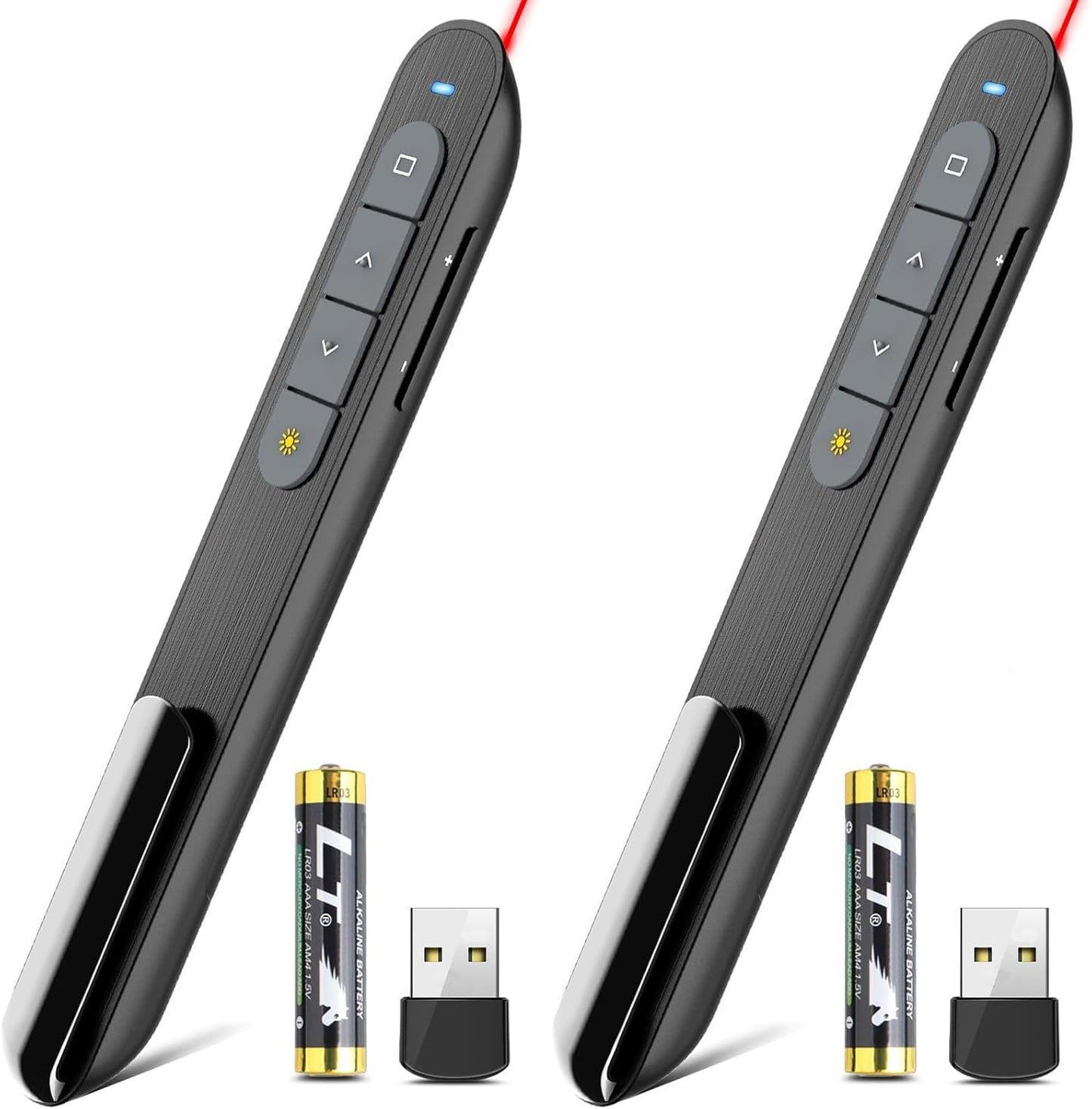 ï¼2 Unitsï¼ Wireless Presenter Remote Presentation Pointer Clicker with Hyperlink & Volume Control USB PowerPoint Slide Advancer for Mac Laptop PC Computer Keynote