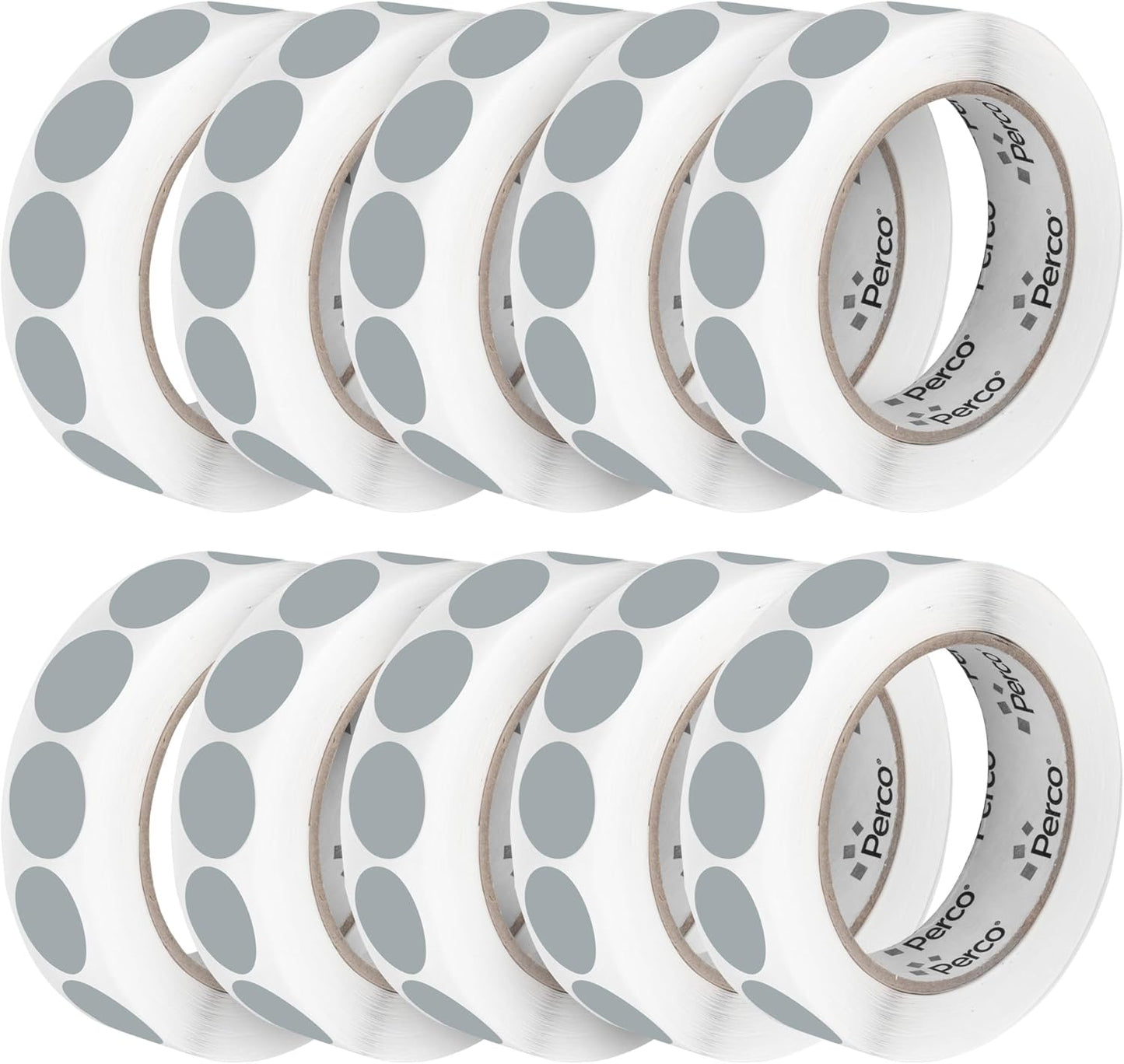 Perco Grey 1-Inch Perforated Circle Dot Sticker Labels â 10 Rolls, 10,000 Round Stickers â with Permanent Adhesive for Inventory Management, Color Coding, Garage Sales, CraftsâMade in USA