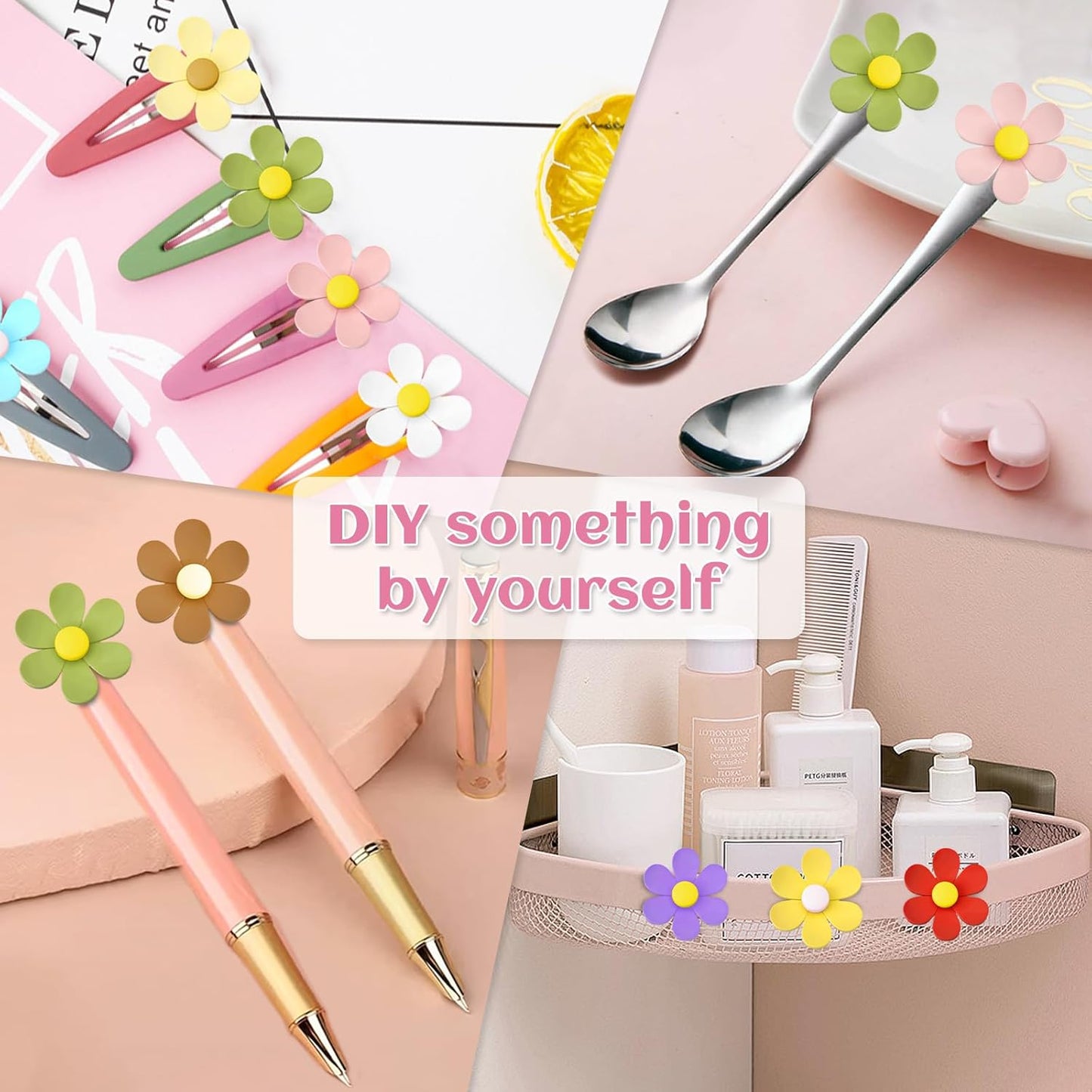 Qualsen Large Flower Magnets for Whiteboard & Fridge – 12 Pcs Cute 3D Decorative Refrigerator Magnets for Locker, Kitchen, Office(34mm)