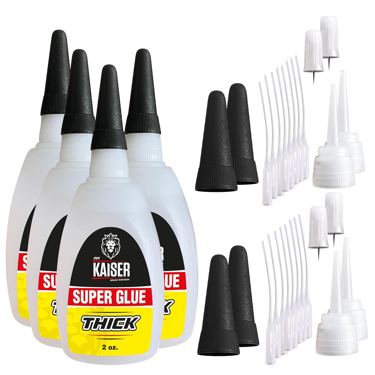 Thick Cyanoacrylate (CA) Super Glue â 4 Pack (4 x 2 oz Bottles) â Gap-Filling Adhesive for Wood, Marble, Stone, and Heavy-Duty Applications