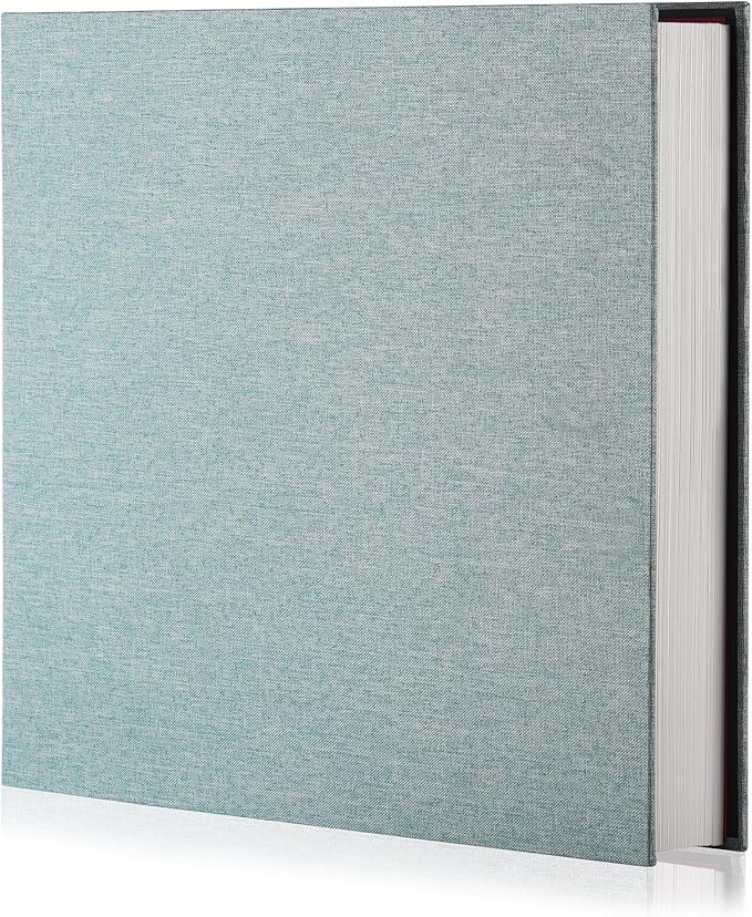 Green Photo Album Self Adhesive Scrapbook Album for 4Ã6 Photos/Pictures DIY Linen Cover Album 15 Sheets/30 Blank Pages for Family Wedding, Birthday, Christmas, Anniversary