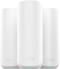 NETGEAR Orbi 370 Series Dual-Band WiFi 7 Mesh Network System for Home (RBE373) – Wireless Router + 2 Extenders, Security Features, 5 Gbps, Covers 6,000 sq.ft., 70 Devices, 2.5GB Internet Port, BE5000