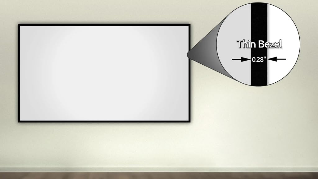 Silver Ticket Products S7 Series 6 Piece Thin Bezel Home Theater Fixed Frame 4K/8K Ultra HD, HDTV, HDR & Active 3D Projection Screen, 16:9 Format, 110" Diagonal, White Material S7-169110