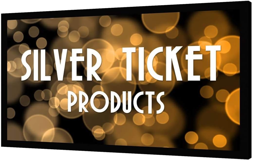 Silver Ticket Products STR Series 6 Piece Home Theater Fixed Frame 4K / 8K Ultra HD, HDTV, HDR & Active 3D Movie Projection Screen, 16:9 Format, 135" Diagonal, Silver Material STR-169135-S