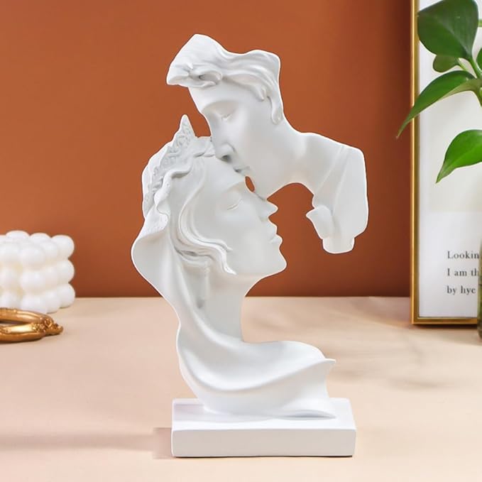 Large Couples Kiss Sculpture,Abstract Art Couple Sculpture Home Furnishing Resin Statue Decoration Romantic Statue Used for Home Decoration, Wedding, Gift