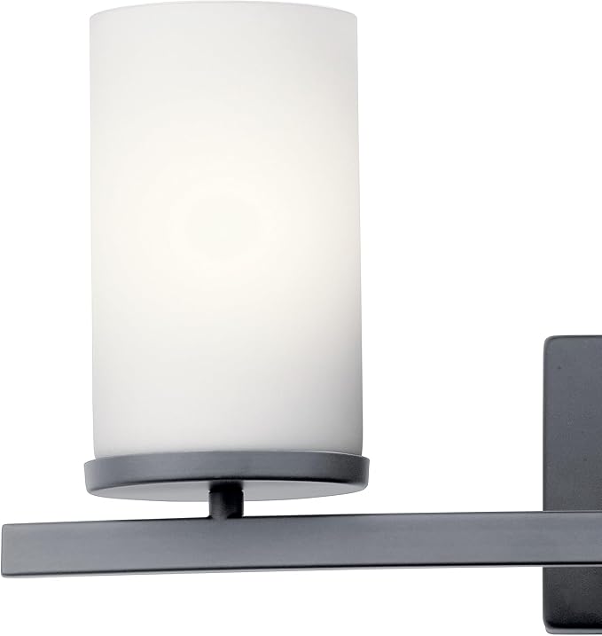 KICHLER 45497BK Crosby Vanity, 3-Light 300 Total Watts, Black