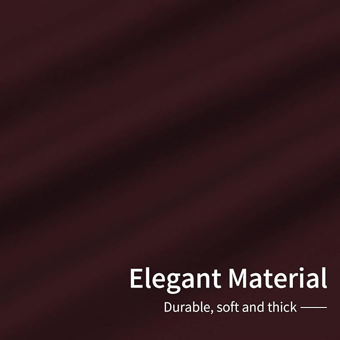 Easy-Going Blackout Curtains for Bedroom, Solid Thermal Insulated Grommet and Noise Reduction Window Drapes, Room Darkening Curtains for Living Room, 2 Panels (42x54 in, Wine)
