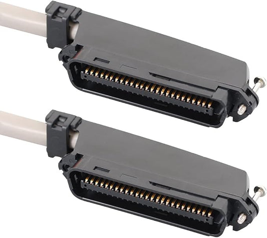 ICC Male to Male 25 Pair Telco Cable 5ft - Cat3 24AWG, 100% Solid Pure Copper, Gray Riser CMR Cable with 90 Degree 50 Pin Telco Connector for Voice and Low Data PBX Applications, 5 Feet