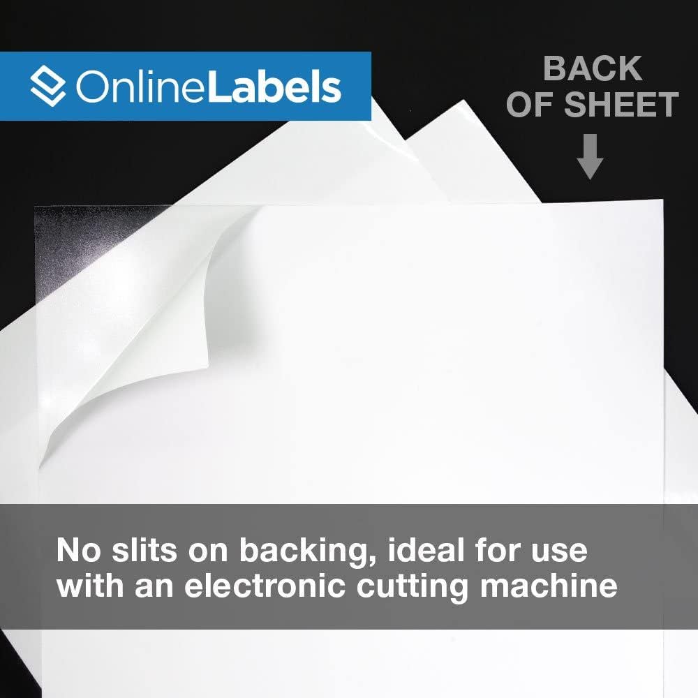 8.5 x 11 Waterproof Crystal Clear Gloss Sticker Paper (Laser Printers Only) - 100 Sheets - Full Sheet Labels - OnlineLabels