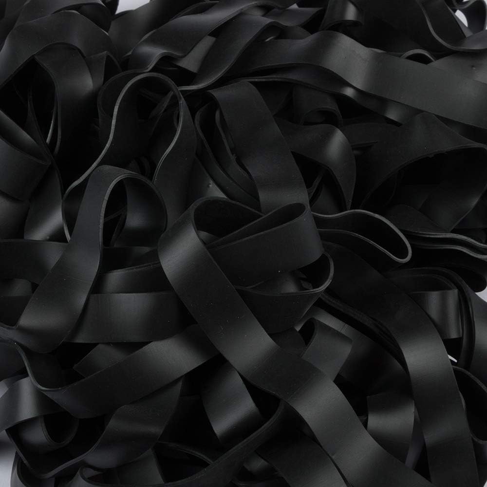 JAM PAPER Durable Rubber Bands - Size 107 - Black Multi-Purpose Rubberbands - 50/Pack