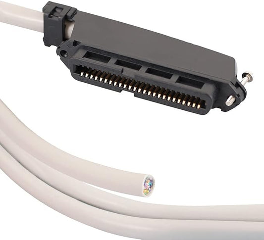 ICC Female to Open End 25-Pair Telco Cable 25ft - Cat3 24AWG, 100% Solid Pure Copper, Gray Riser CMR Cable with 90-Degree 50-Pin Telco Connector for Voice and Low Data PBX Applications, 25 Feet