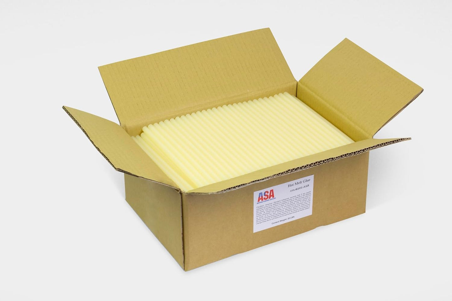 ASA Hot Glue Sticks for Glue Gun - 5/8" x 15" | High-Strength Hot Gun Sticks Adhesive for Corrugated Materials | Industrial Grade for Packaging & Woodworking | Pack of 74