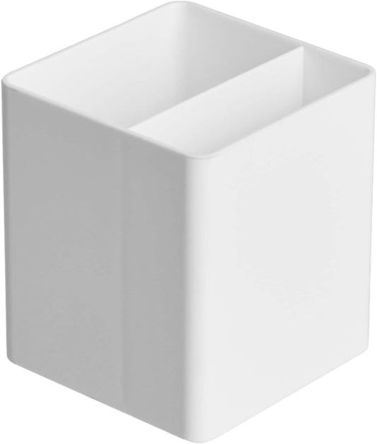 Amazon Basics Plastic Desk Organizer - Pen Cup Holds Pens/Pencils, White