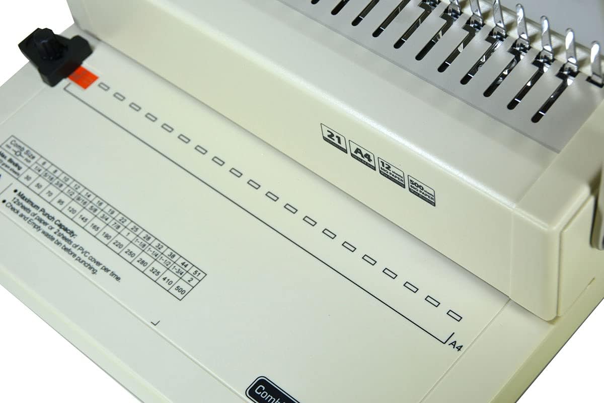 PPE C-12M Binding Machine, 21-Hole, Value Kit 100 PCS 5/16'' Comb Binding Spines, Comb Binding Machine Cerlox Binding Machine