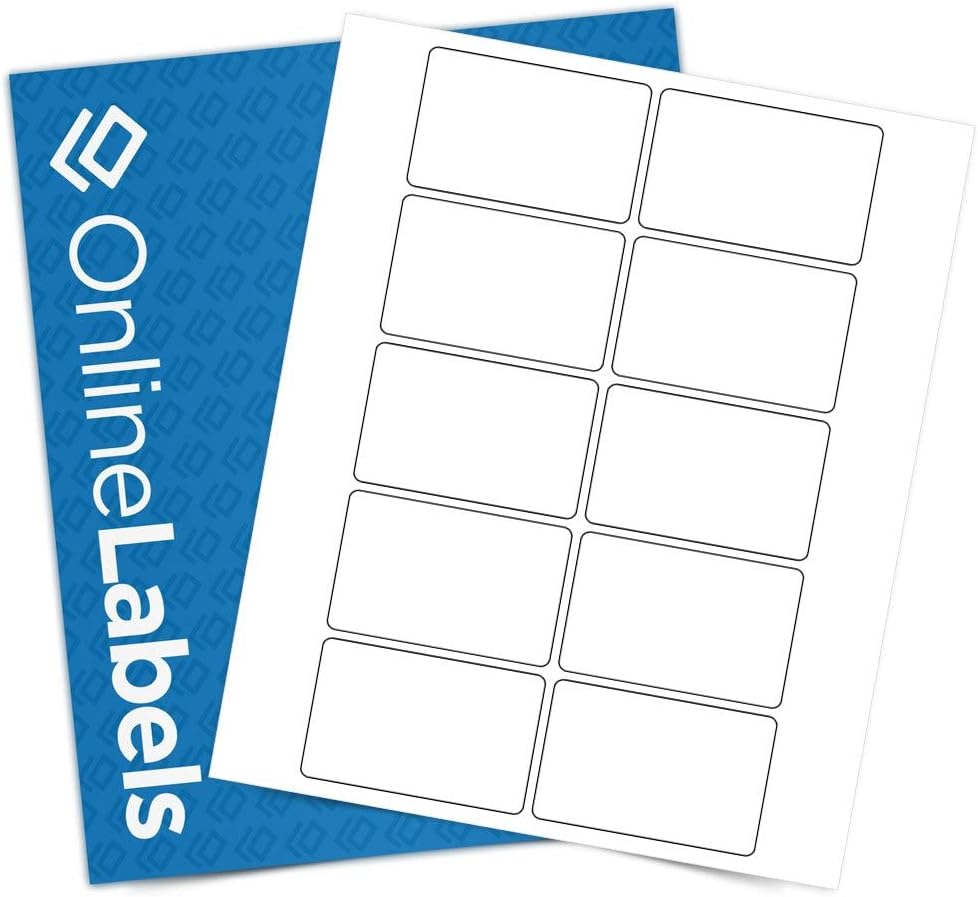 3 x 2 Rectangle Labels - Permanent, White Matte - Wax Melt, Soap, Address Labels - Pack of 2,500 Labels, 250 Sheets - Inkjet/Laser Printers - Online Labels