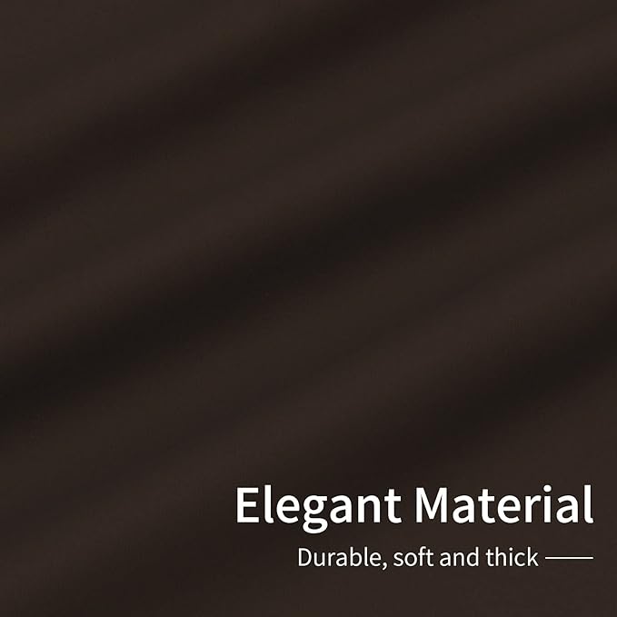 Easy-Going Blackout Curtains for Bedroom, Solid Thermal Insulated Grommet and Noise Reduction Window Drapes, Room Darkening Curtains for Living Room, 2 Panels(42x63 in, Dark Brown)