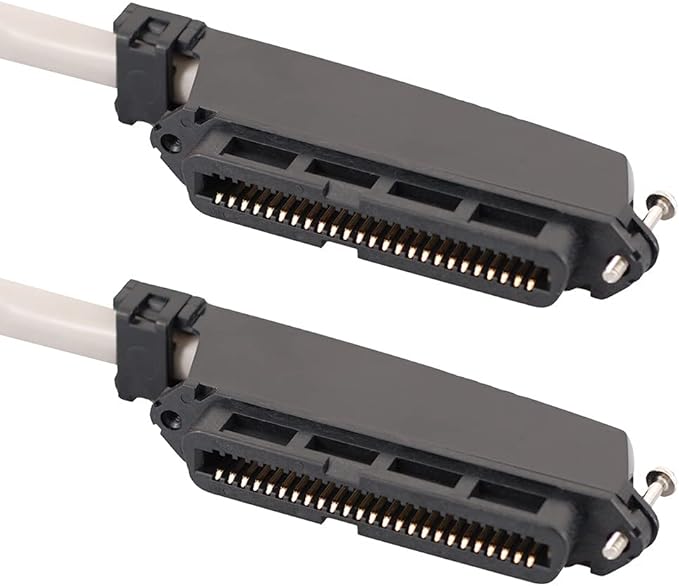 ICC Female to Female 25 Pair Telco Cable 10ft - Cat3 24AWG, 100% Solid Pure Copper, Gray Riser CMR Cable with 90 Degree 50 Pin Telco Connector for Voice and Low Data PBX Applications, 10 Feet