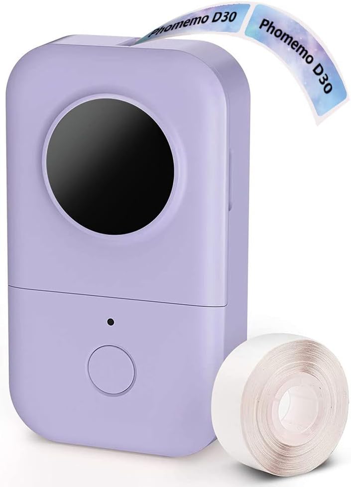 Phomemo D30 Label Makers Machine - Portable Bluetooth Mini Sticker Thermal Label Printer Handheld Rechargeable, Easy to Use for Office Home Organization, Rich Icon Font Multiple Templates