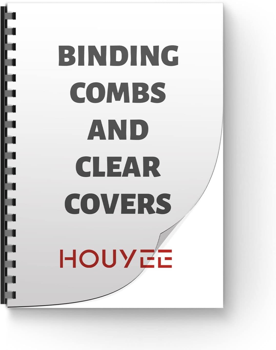 HOUYEE 40 Pack Multi-Size Ring Binding Combs: 5/8 Inch, 1 Inch, 1-1/2 Inch, Letter Size Black Plastic Spines