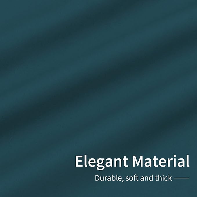 Easy-Going Blackout Curtains for Bedroom, Solid Thermal Insulated Grommet and Noise Reduction Window Drapes, Room Darkening Curtains for Living Room, 2 Panels(42x72 in, Peacock Blue)