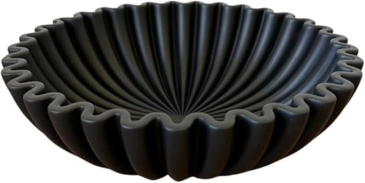 OAKOA Concrete Black Decorative Bowl for Home Decor - Black Bowl Decor - Modern Coffee Table Key Bowl for Entryway Table