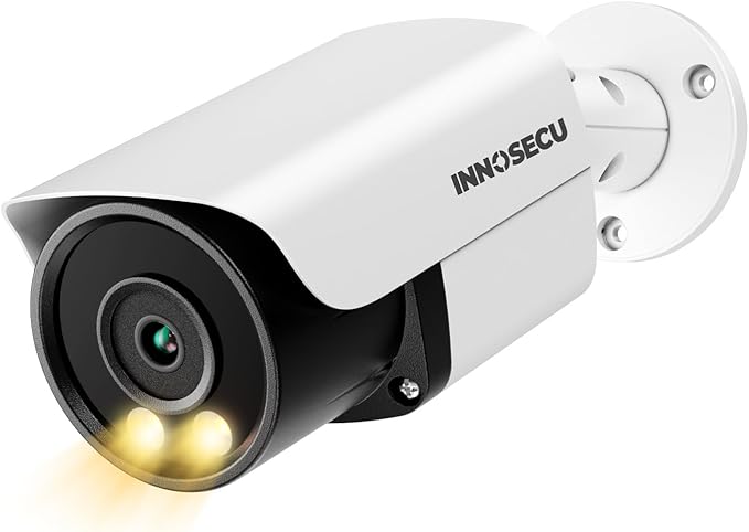 5MP PoE Camera, Outdoor Bullet Security Surveillance IP Camera IP67 Rating, Smart Dual Light Color Night Vision, Two-Way Audio, 2.8mm Lens 110° Wide Angle, Human&Vehicle Detection, INB5GD37Y