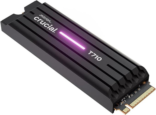 Crucial T710 PCIe Gen5 NVMe 4TB SSD – Heatsink, Up to 14,900 MB/s, Laptop & Desktop Compatible (PC), for Creatives and Hardcore Gamers, Solid State Drive, Includes 1Mo Adobe CC – CT4000T710SSD5-01