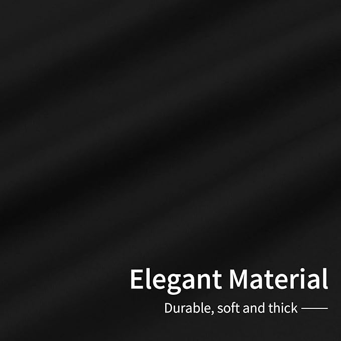 Easy-Going Blackout Curtains for Bedroom, Solid Thermal Insulated Grommet and Noise Reduction Window Drapes, Room Darkening Curtains for Living Room, 2 Panels (34x84 in, Black)