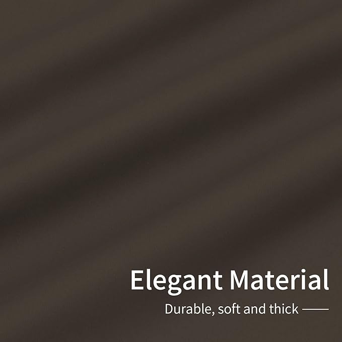 Easy-Going Blackout Curtains for Bedroom, Solid Thermal Insulated Grommet and Noise Reduction Window Drapes, Room Darkening Curtains for Living Room, 2 Panels(42x63 in, Coffee)