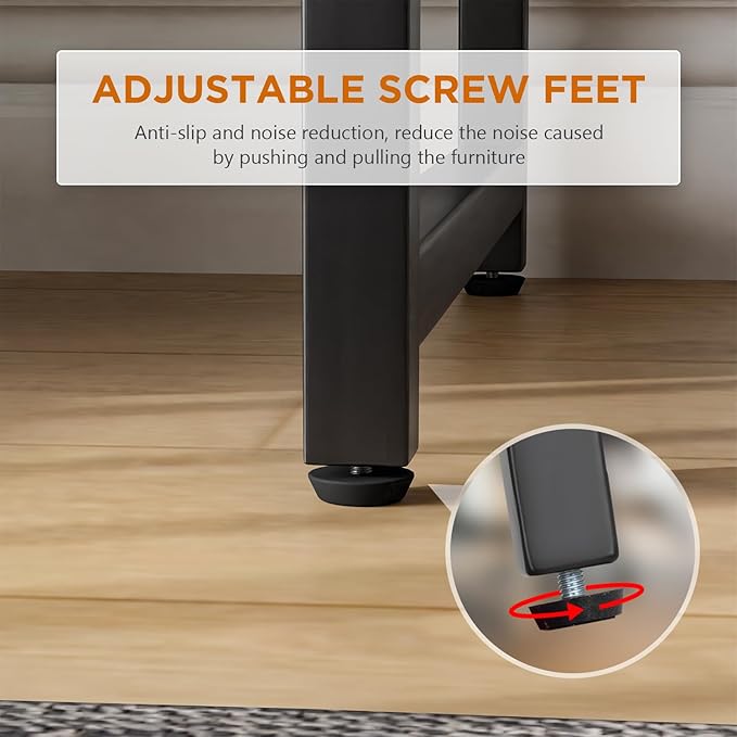PayLessHere | 32 Inch Computer Desk | Black | Office Desk with Metal Frame, Adjustable Feet | Water-Resistant, Scratchproof Surface | Sturdy Writing Table for Home Office or Study | Pack of 1