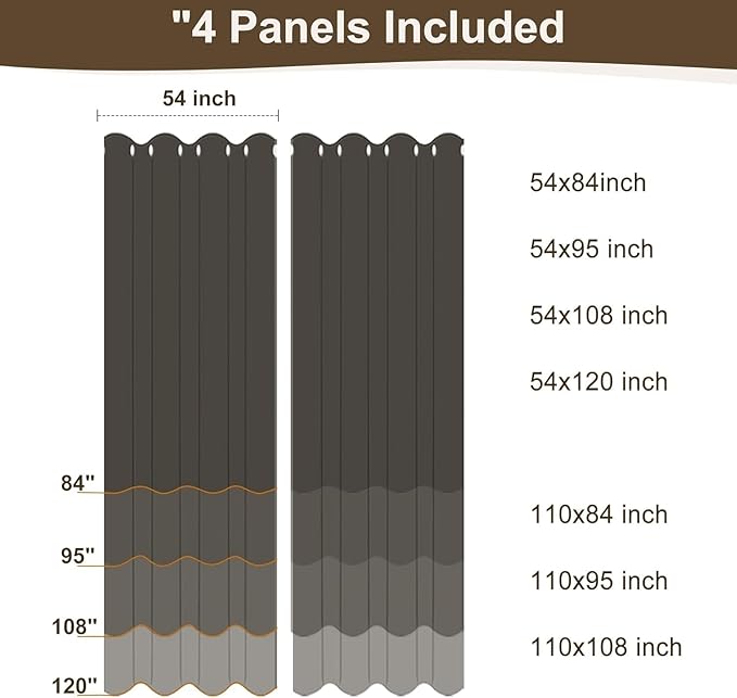 HolidayIdeas 4 Panels Outdoor Curtains for Patio Waterproof-Cream Outside Linen Weatherproof Privacy Curtains 54"x84"-Outside/Indoor Curtains Weighted for Living Room, Pergola, Porch, Cabana, Gazebo