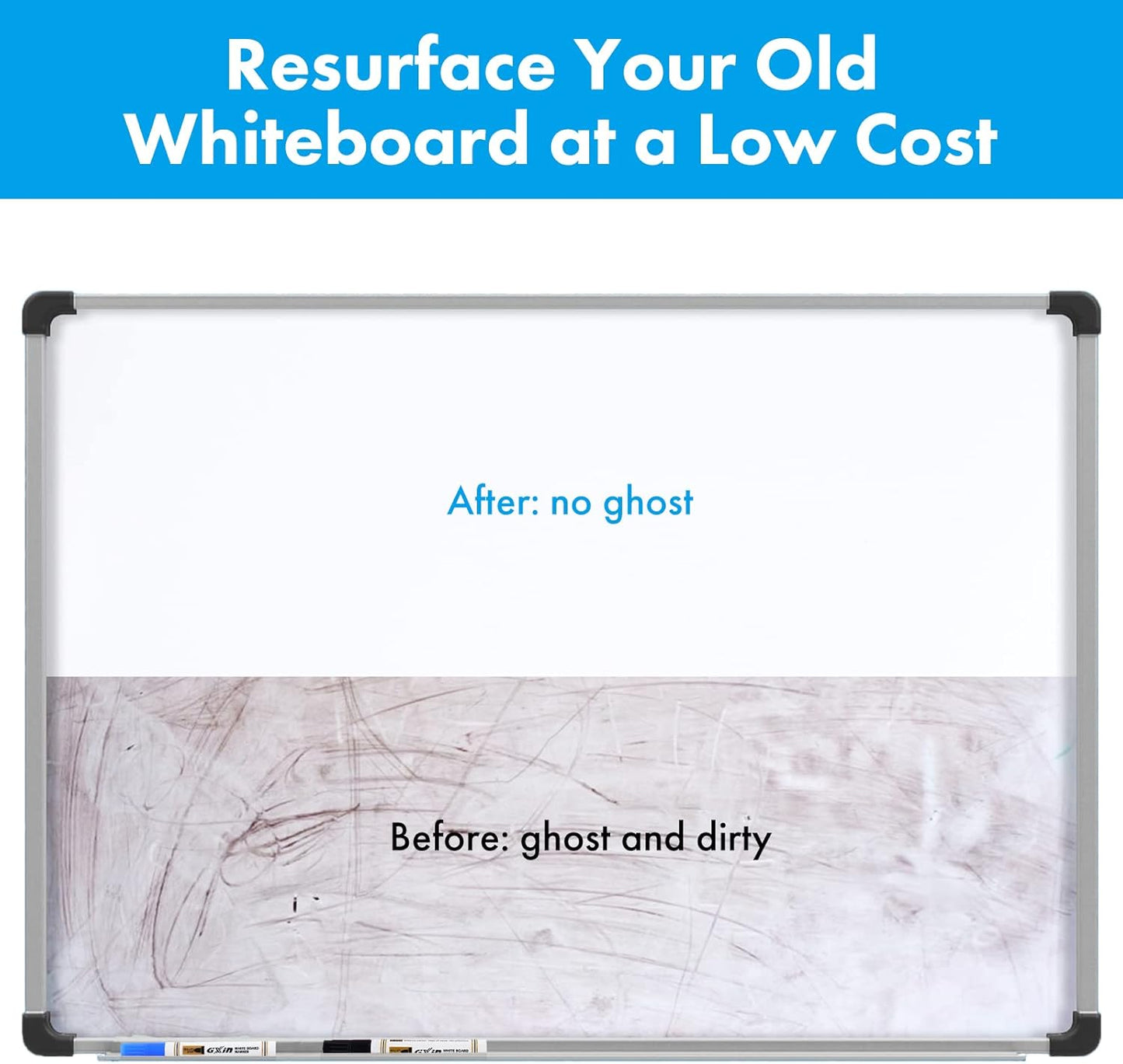 HAMIGAR Magnetic Whiteboard Contact Paper Dry Erase White Board Sticker for Wall Stick on White Board Peel and Stick Wallpaper Adhesive Small Poster 12" x 18" with Marker, Magnetic Eraser and Magnets