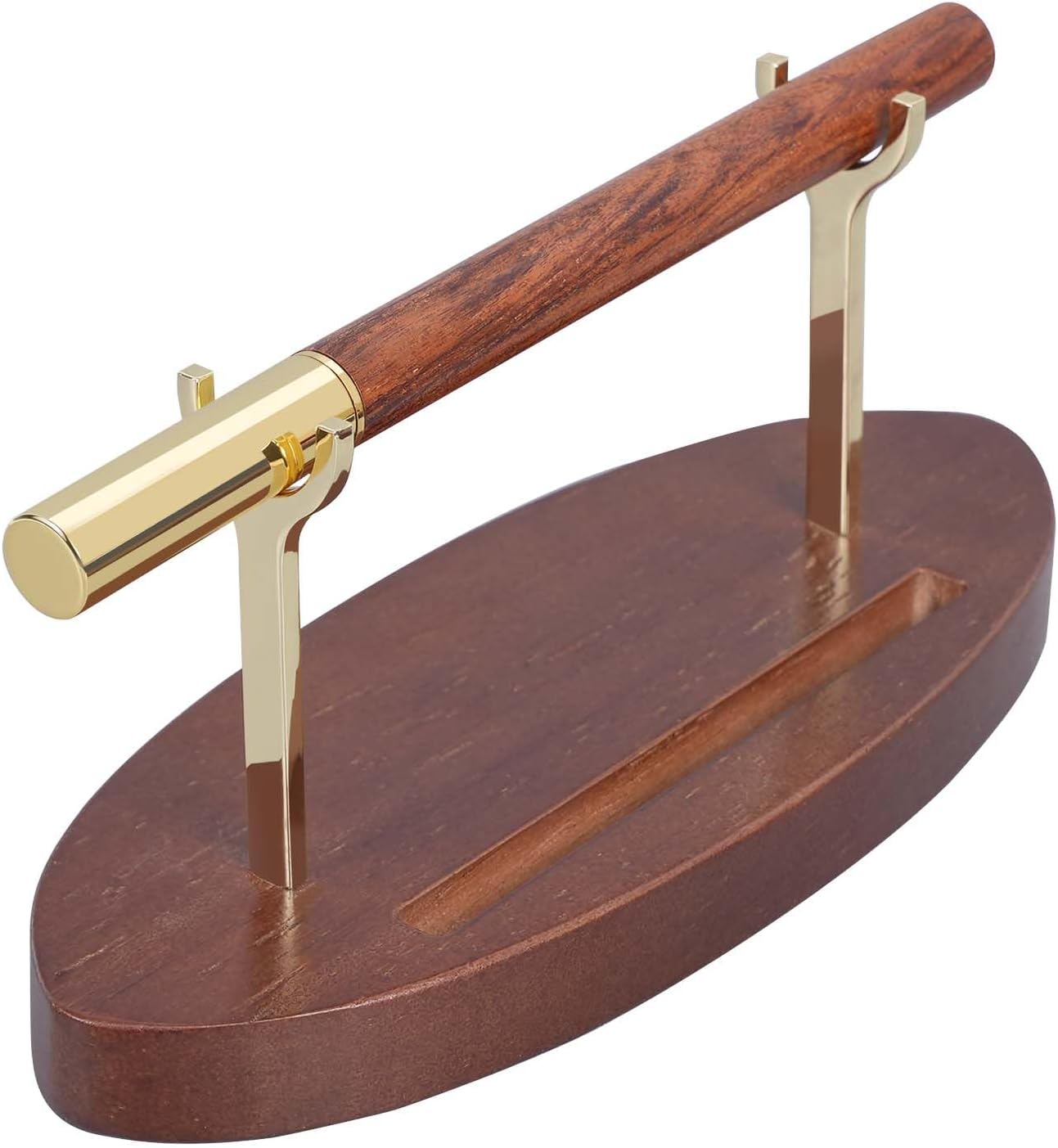 Pen Holder Desk Organizers and Accessories Desk Decor ï¼Exquisite Wooden Pen Holder ï¼with a Cool Pen and Two Refills for Office and Home (Style B)