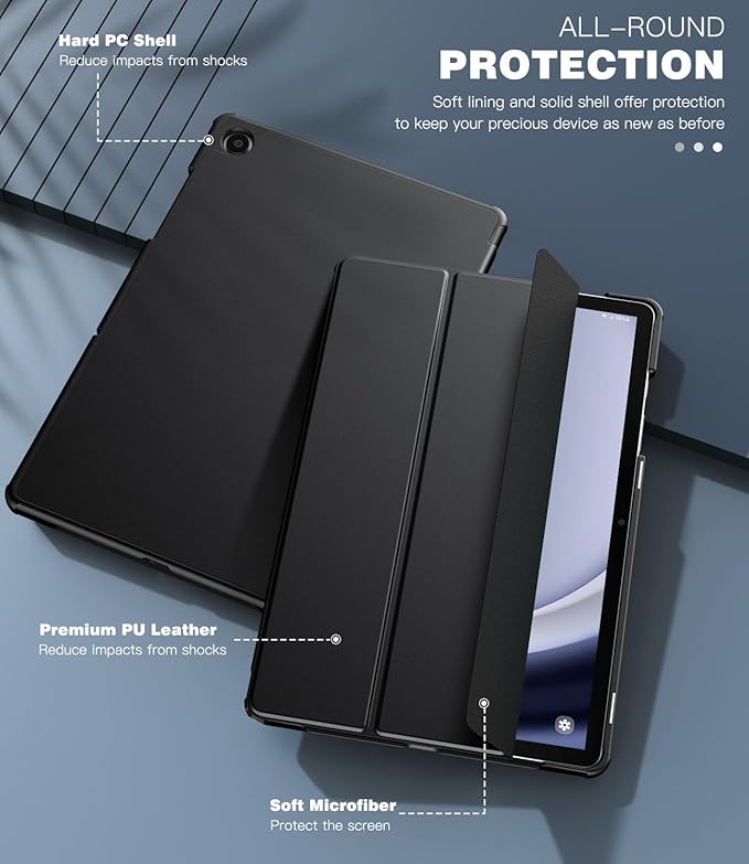 TiMOVO Case for Samsung Galaxy Tab A9+/A9 Plus 11 Inch 2023, Slim Lightweight Stand Hard Back Shell Protective Cover for Galaxy Tab A9+ Tablet SM-X210/X216/X218, Auto Wake/Sleep, Black