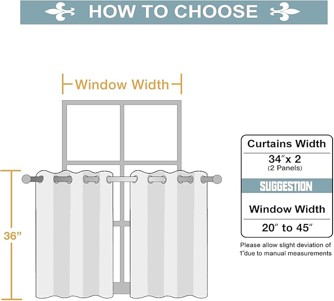 ChrisDowa Small Window Curtains for Kitchen and Bedroom - Grommet Short Thermal Insulated Room Darkening Curtains (2 Panels, Pink, 34 x 36 Inch)