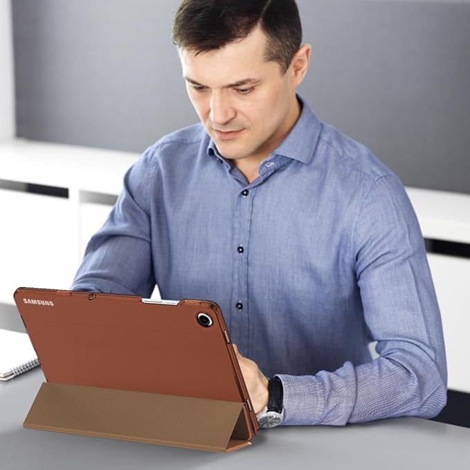 MoKo Case for Galaxy Tab A9+/A9 Plus 11 inch 2023, Slim Stand Protective Smart Cover with Hard PC Translucent Back Shell for Tab A9 Plus Tablet (SM-X210/X216/X218), Auto Wake/Sleep, Brown