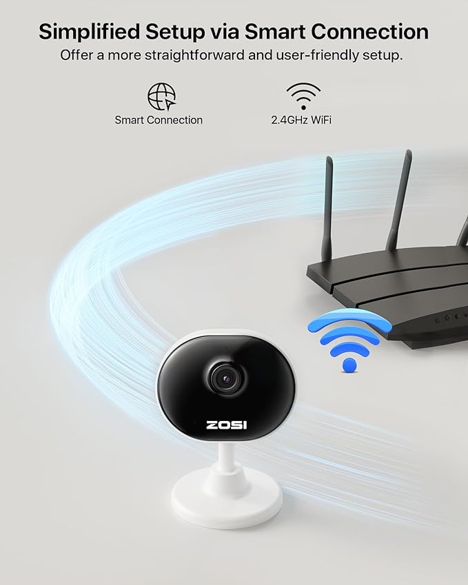 ZOSI Indoor Security Camera,4Pack C688 Baby/Pet Monitor,1080P Home Surveillance WiFi Camera with Phone App,Motion Detection,2 Way Audio,Night Vision,Memory Card/Cloud Storage,Works with Alexa,Plug-in