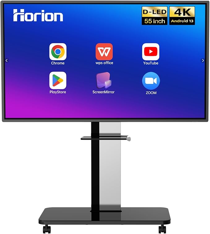 55 Inch Smart Board, Interactive Whiteboard, 4K UHD Touch Screen Digital Board, Digital Electronic Smartboard for Classroom,Office & Conference Rooms,Open App Ecosystem(Board & Wall Mount Only)