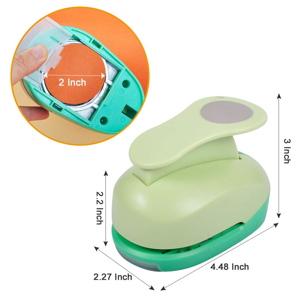 UCEC 2 Inch Circle Punch, Paper Punch, 2 Inch Hole Punch, Circle Hole Punch Cutters for Paper Crafts DIY Handmade Crafting Scrapbook Tools Cards Arts Fun Projects