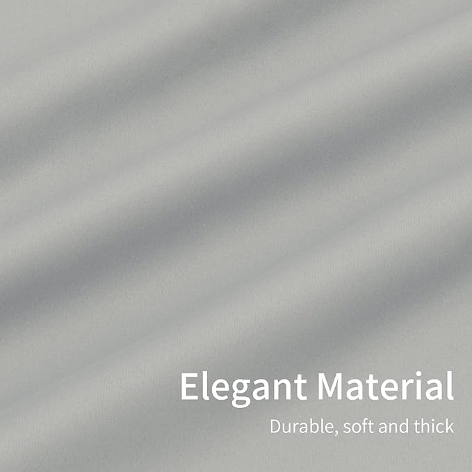 Easy-Going Blackout Curtains for Bedroom, Solid Thermal Insulated Grommet and Noise Reduction Window Drapes, Room Darkening Curtains for Living Room, 2 Panels(46x63 in, Greyish White)