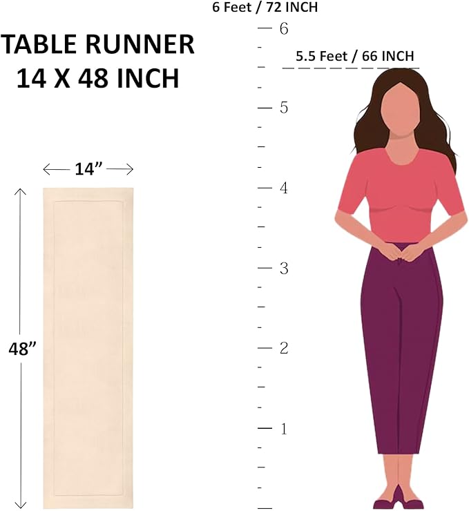 Solino Home Linen Pink Table Runner 48 Inches - 100% Pure Linen Small Table Runner 14 x 48 Inch Ideal for Dresser and Coffee Tables - Halloween - Fete